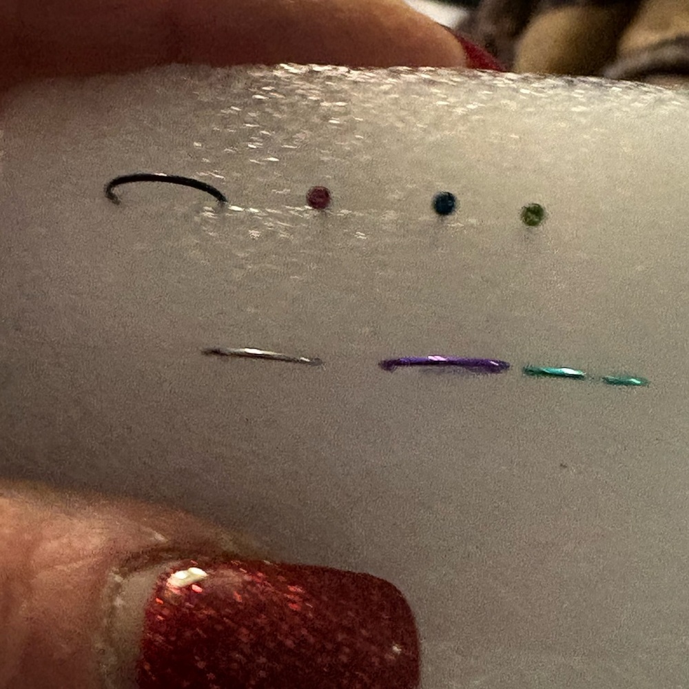 Nose Ring- 7 Multicolored Round Faux Nose Ring